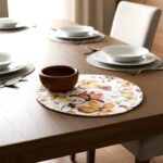 Plato Redondo de flores naranja COM-PLS-102 V2