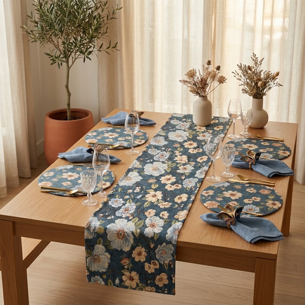 Combo Comedor Country Blue - Elegancia en tu mesa